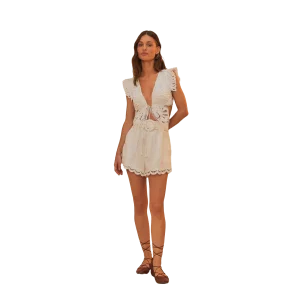 FARM RIO off-white butterfly richelieu blouse