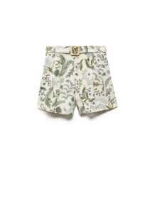 Printed shorts with belt