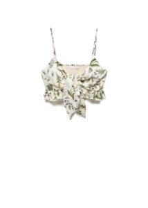 Printed crop top with bow