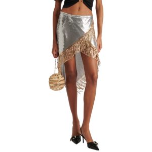 Chainmail Asymmetric Midi Skirt
