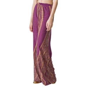 Flared Trousers in Lurex–Shot Jacquard Jersey