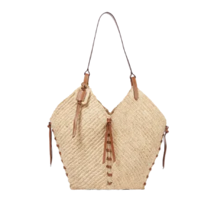 Isabel Marant Tampa leather-trimmed raffia shoulder bag
