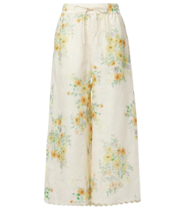 Juliette floral linen wide-leg pants