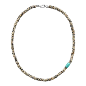 Beaded necklace with quartz