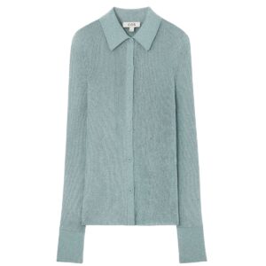 Sparkly Ribbed-Knit Shirt