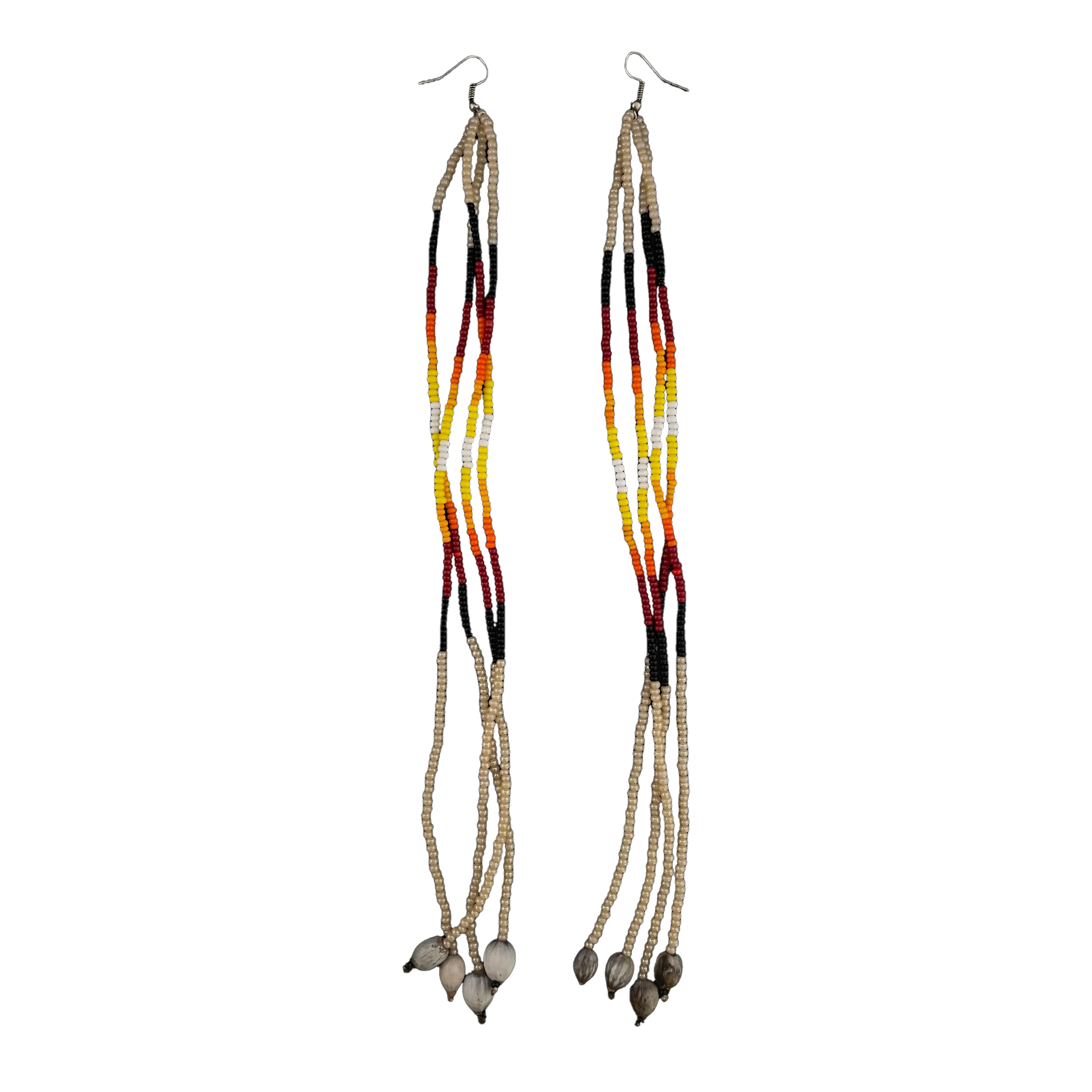 Sunrise Long Huni Kuin Beaded Protection Earrings
