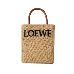 LOEWE Leather-trimmed raffia tote