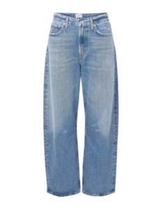 Miro mid-rise barrel-leg recycled jeans