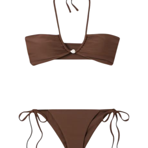 Bahia pearl-embellished stretch-ECONYL® halterneck bikini