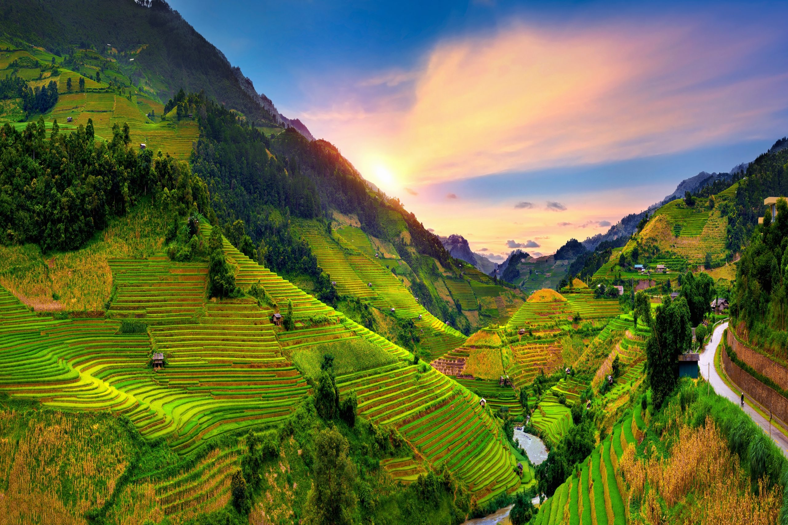 Beautiful,Rice,Terraces,At,Viewpoint,In,Mu,Cang,Chai,,Vietnam.