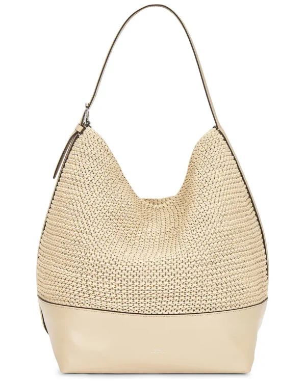 Belted Woven Leather Tote Bag