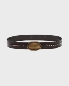 Buckle Bunny Belt with Stitch in Leather