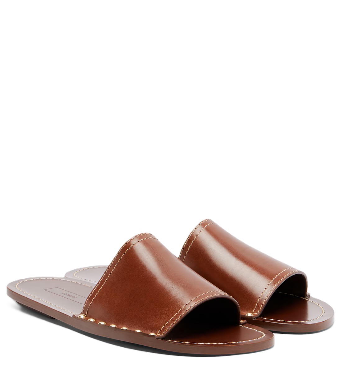 Studded leather slides