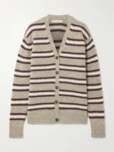 Striped wool cardigan