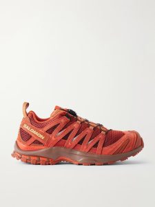 XA PRO 3D suede-trimmed mesh sneakers