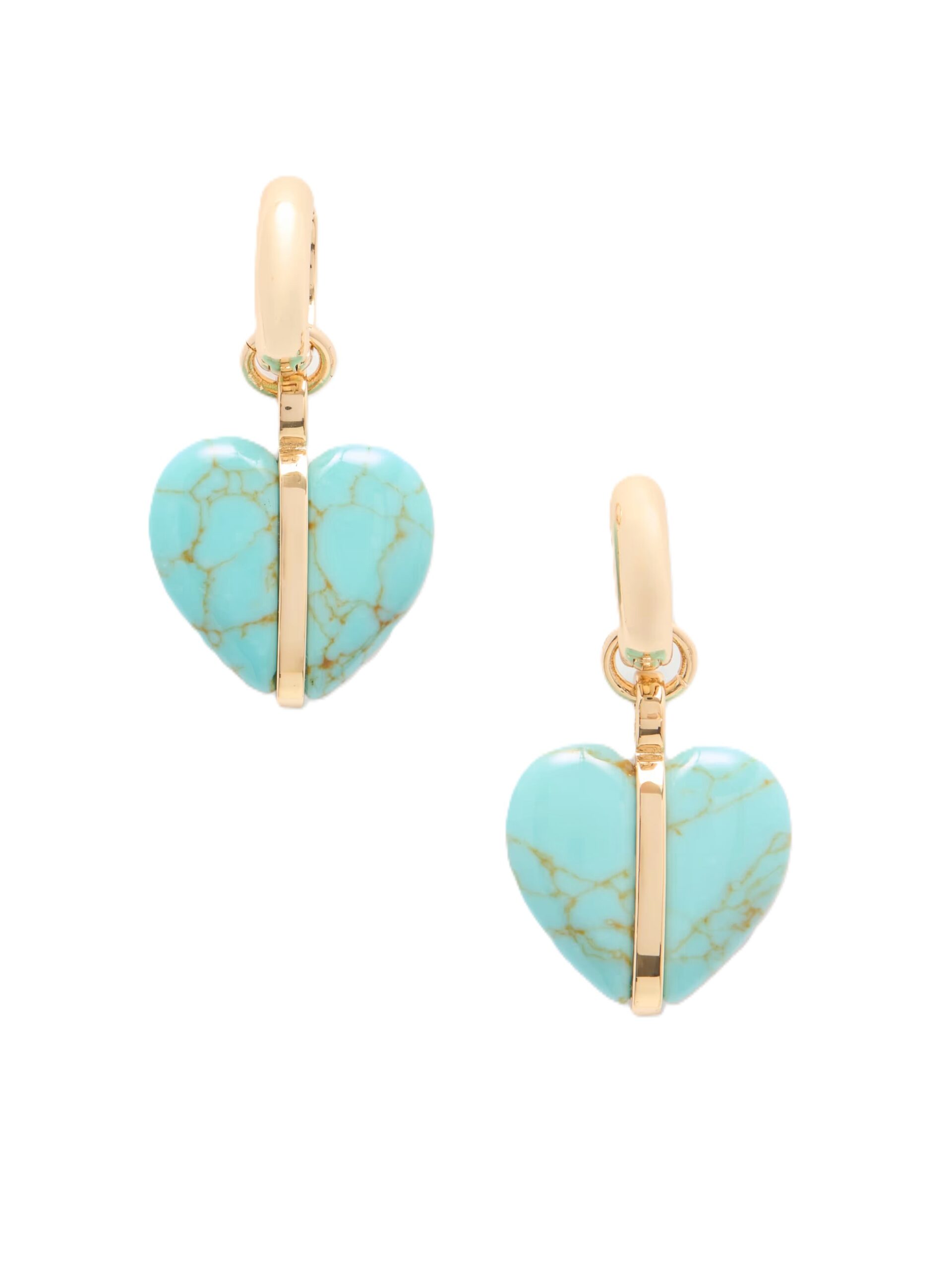 The Stone Mini Heart gold-tone and turquoise earrings