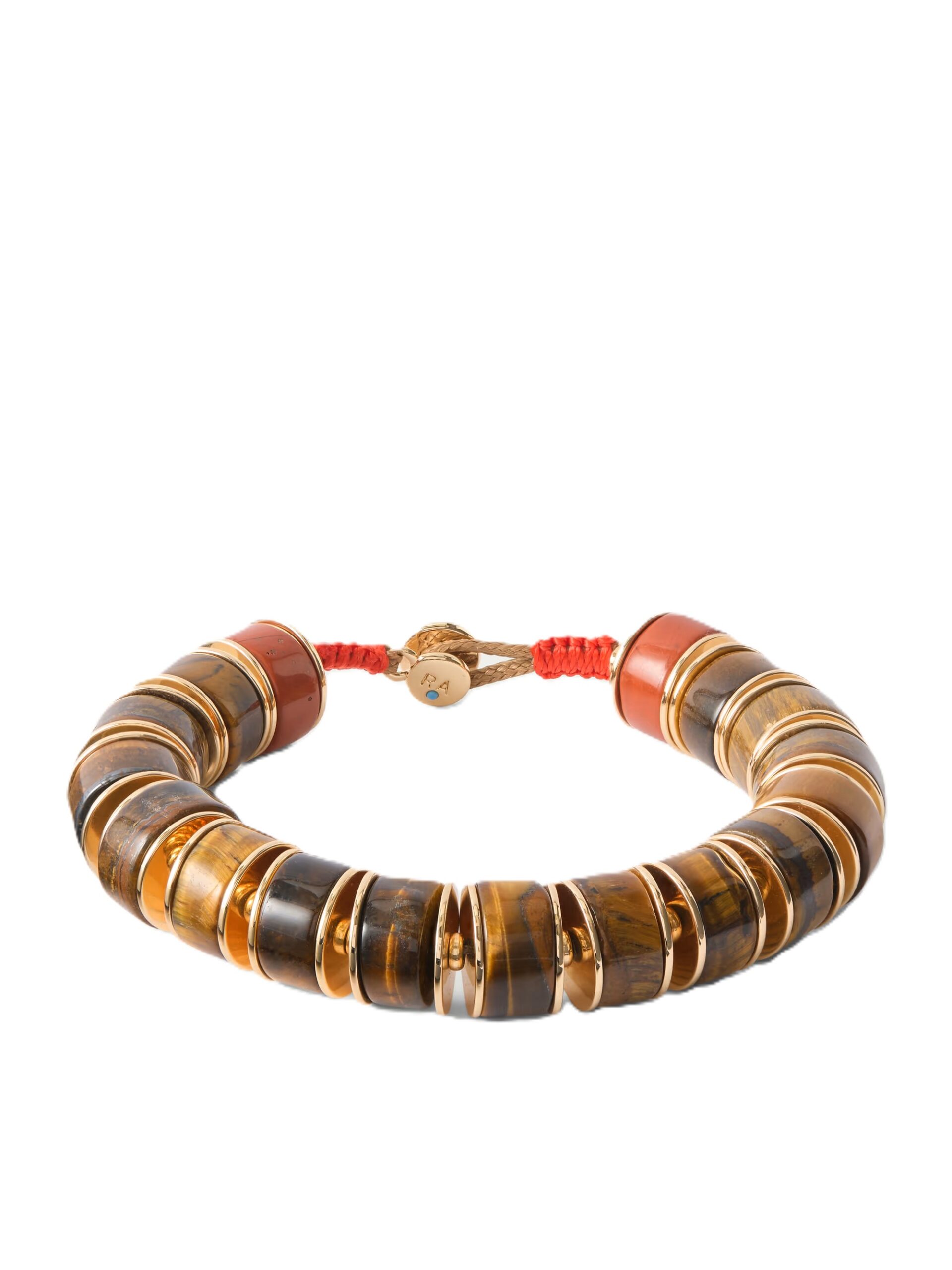 The Stone Slide gold-tone and tiger’s eye beaded bracelet