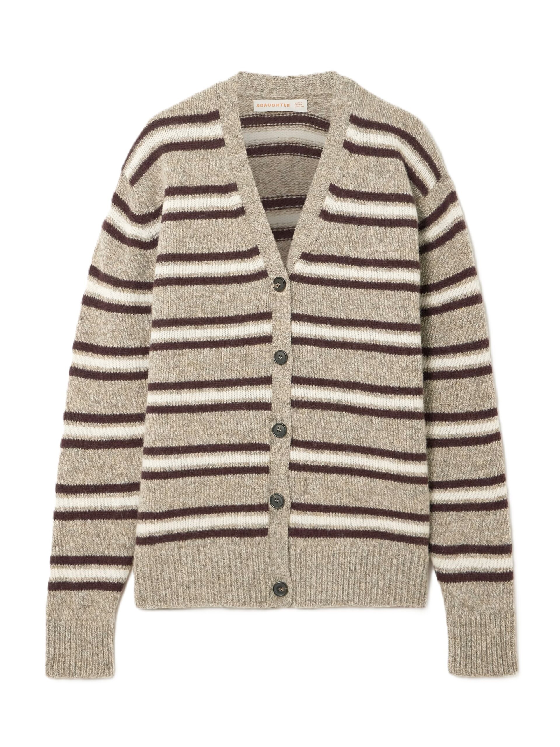 Striped wool cardigan