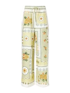 Dixie knotted floral-print linen pants