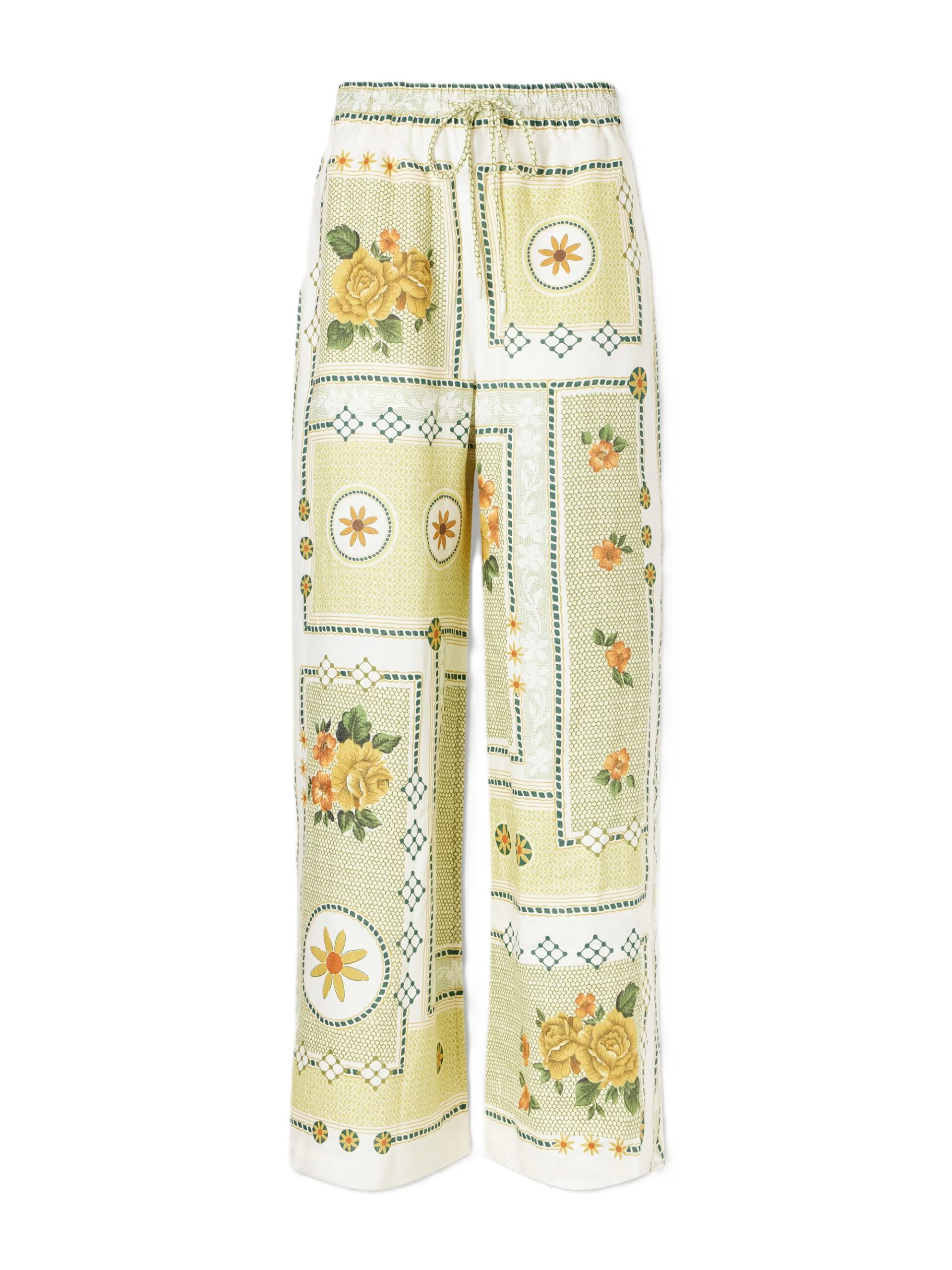 Dixie knotted floral-print linen pants