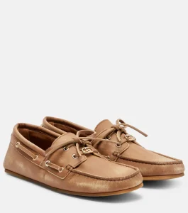 GG leather boat shoes
