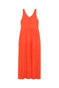 Gathered Pleated V-neck Maxi Dress