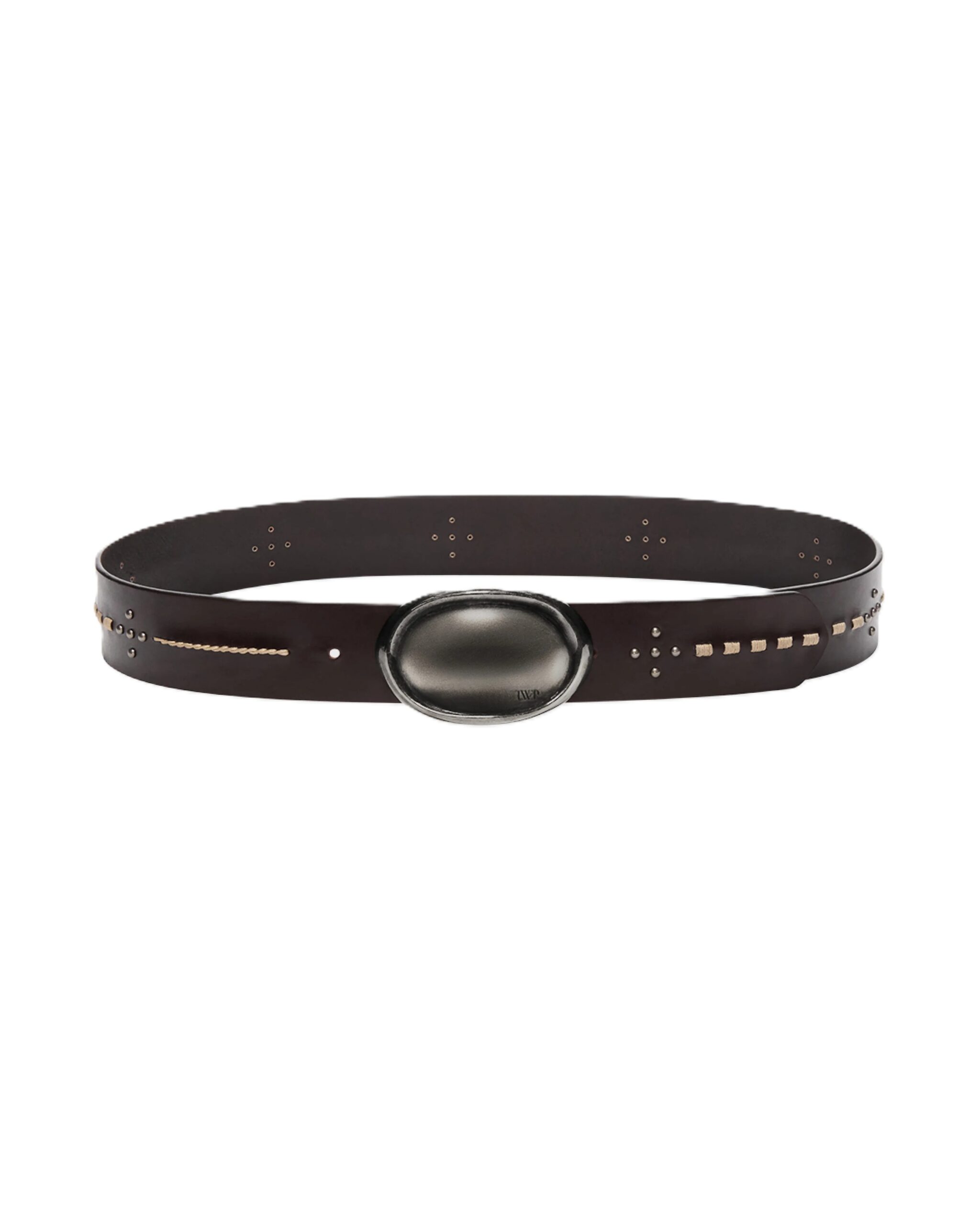 Buckle Bunny Belt with Stitch in Leather