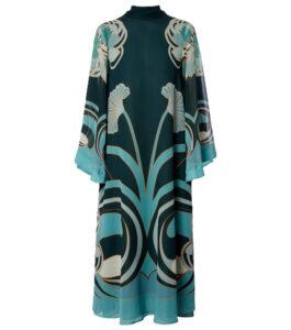 Magnifico Printed Silk Twill Midi Dress
