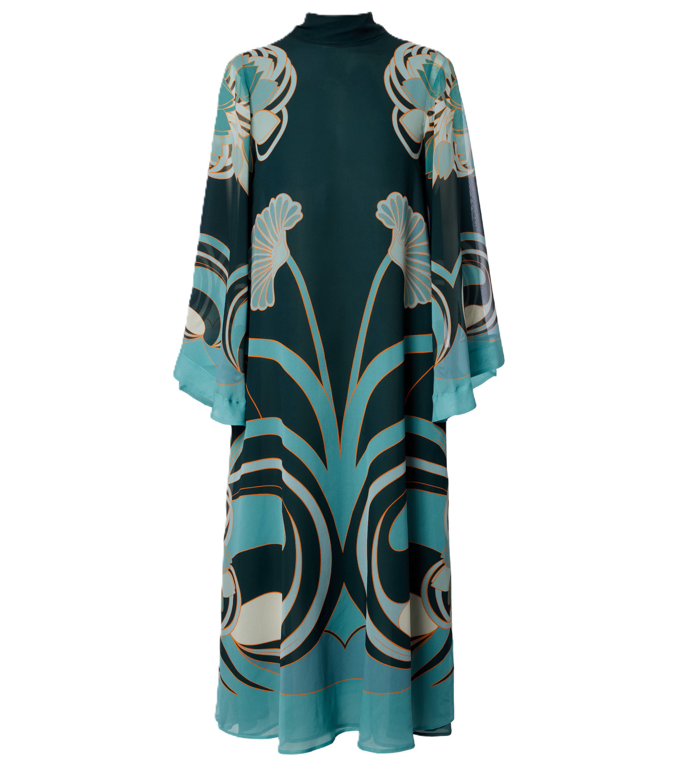 Magnifico Printed Silk Twill Midi Dress