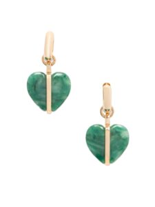The Stone Mini Heart Gold-Tone and Agate Earrings