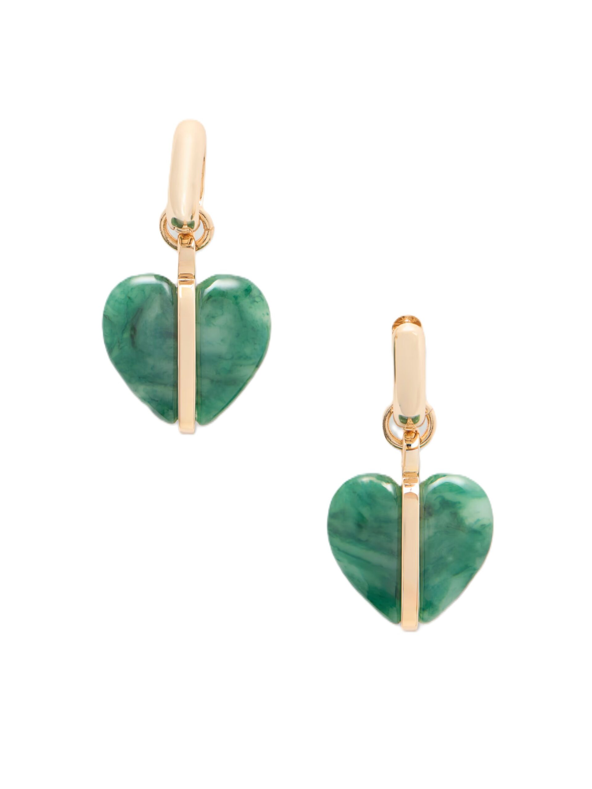 The Stone Mini Heart Gold-Tone and Agate Earrings
