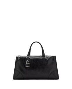 Women's Rectangular Handles Handbag, Black