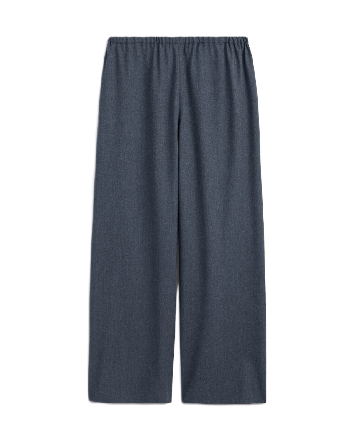 Wool-Blend Wide-Leg Pants in Blue-Gray