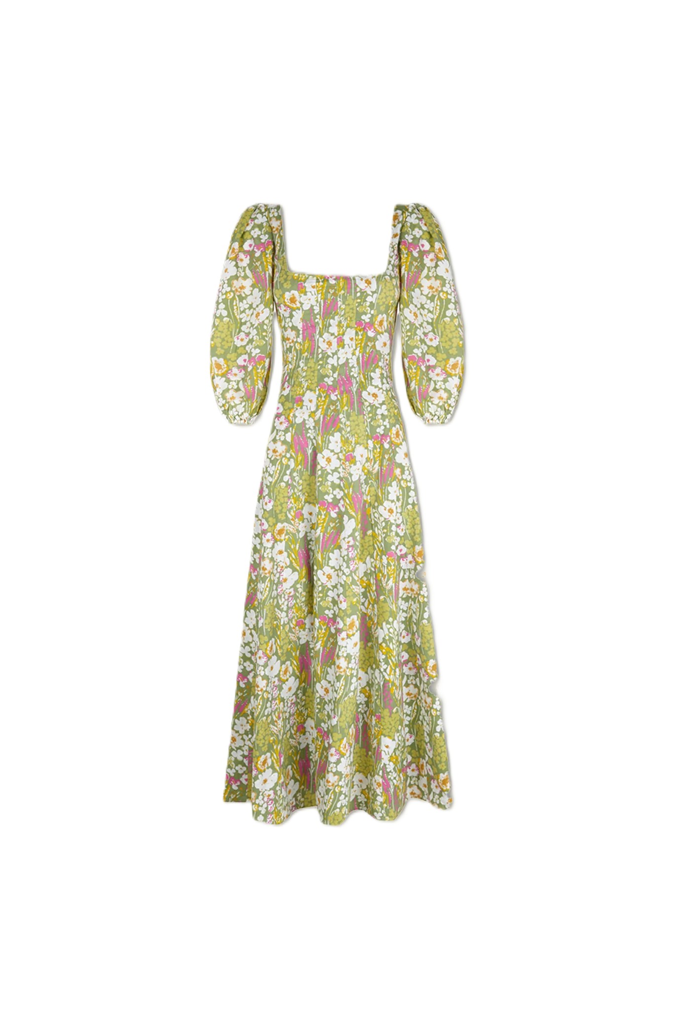 Aurelia Dress, Sage Green Cotton
