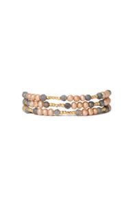 Antica Triple Naked Wrap Bracelet Champagne Pearl