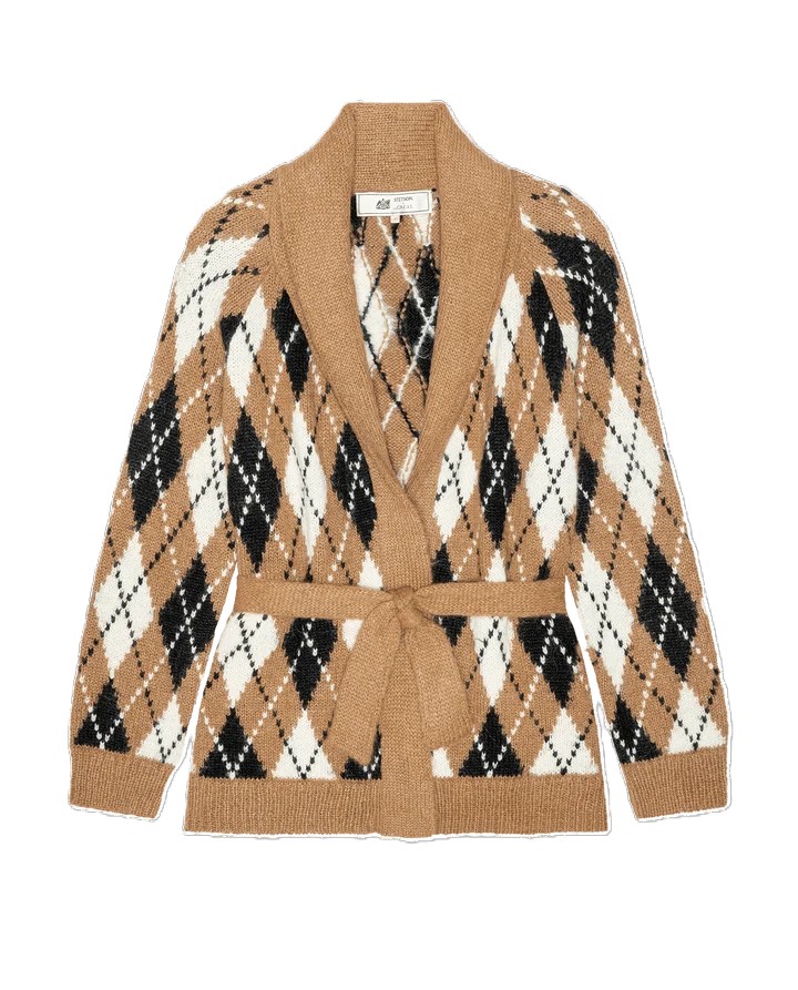 Stetson & THE GREAT. The Argyle Riding Cardigan, Camel