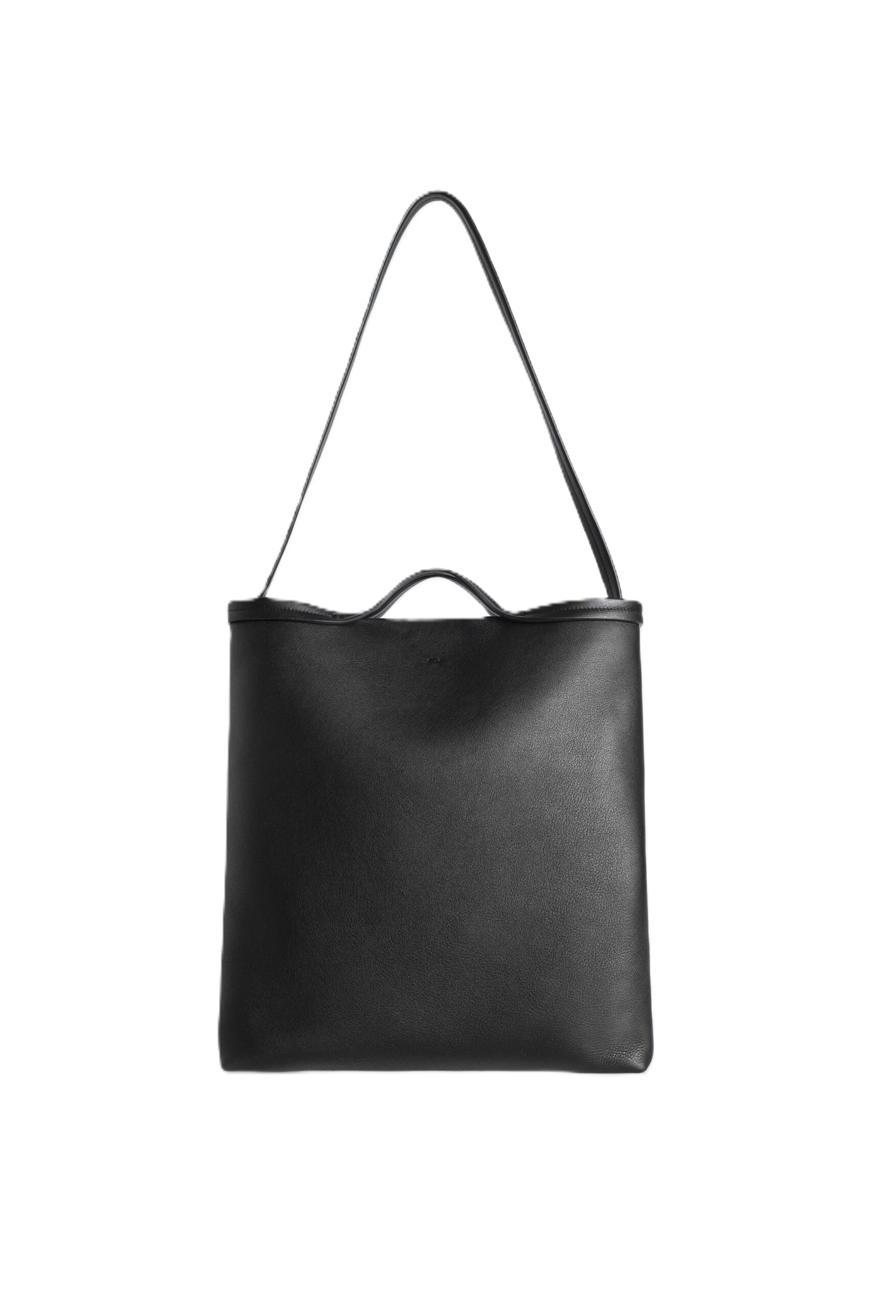 Tether Tote Bag, Leather, Black