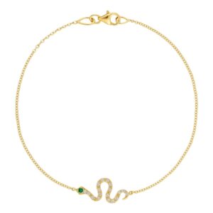 Little Snake Bracelet Yellow Gold Diamonds & Tsavorite
