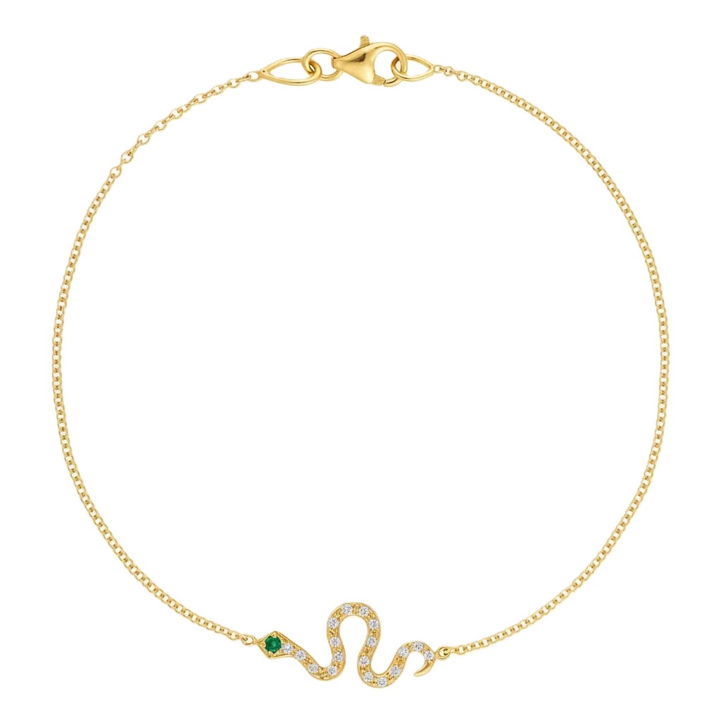 Little Snake Bracelet Yellow Gold Diamonds & Tsavorite