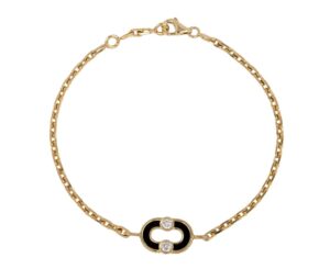Black Onyx and Mother-of-Pearl Magnetic Bracelet (18K yellow gold)