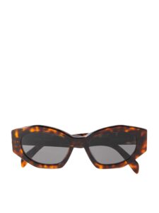 CELINE EYEWEAR Triomphe Cat-Eye Tortoiseshell Acetate Sunglasses